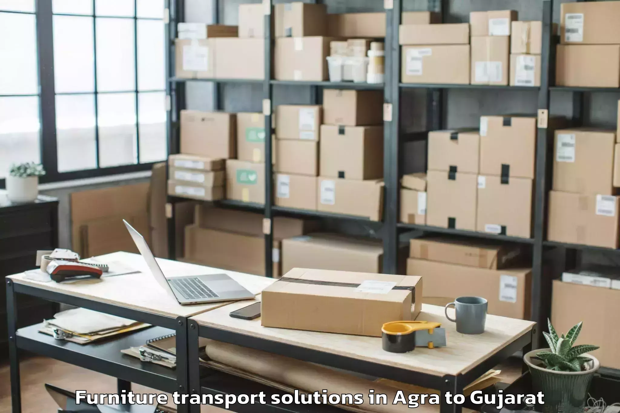 Reliable Agra to Kankanpur Furniture Transport Solutions